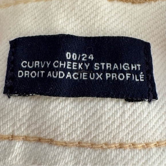 GAP Curvy Cheeky Straight white Denim Jeans size00/24 - Picture 3 of 7